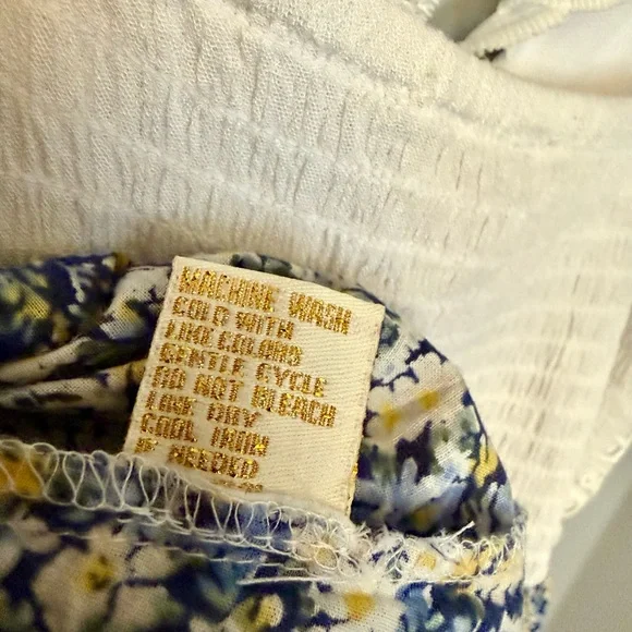 Rebellion Again Crochet Bodice Blue Floral Maxi Dress Festival Boho Country - Picture 8 of 8